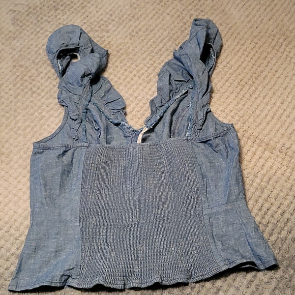 Free People Winona Denim Top - Picture 4 of 6